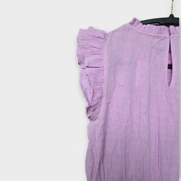 J. CREW FACTORY Gauze Flutter-sleeve Mini Dress Pink NWT - Picture 6 of 9